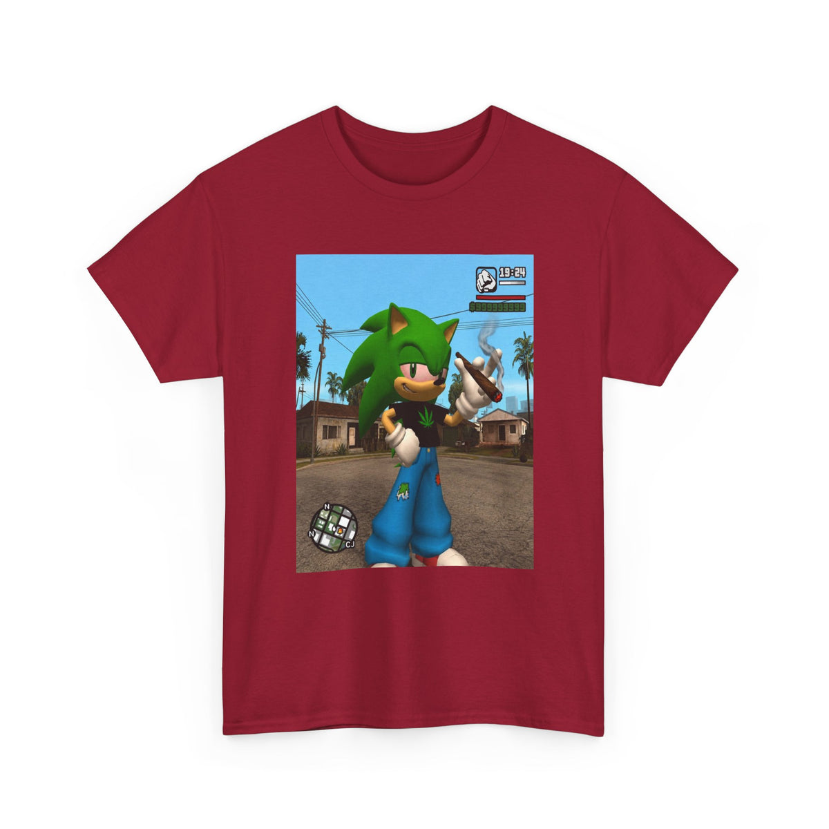 Green Hedgehog Blazin' In San Andreas Tee