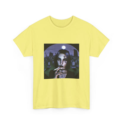 Goth Queen Smoking In Cemetery Moonlight Tee