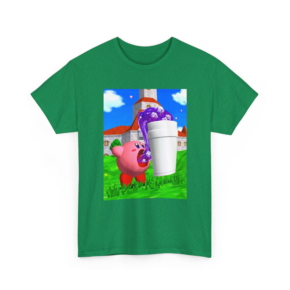 Kirby Sipping Lean In Mushroom Kingdom Tee