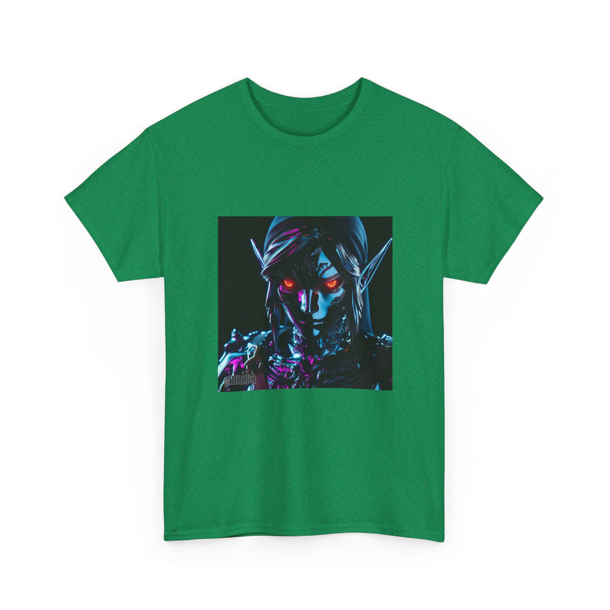 Dark Cyberpunk Elf With Glowing Eyes