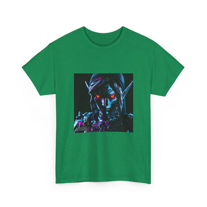 Dark Cyberpunk Elf With Glowing Eyes