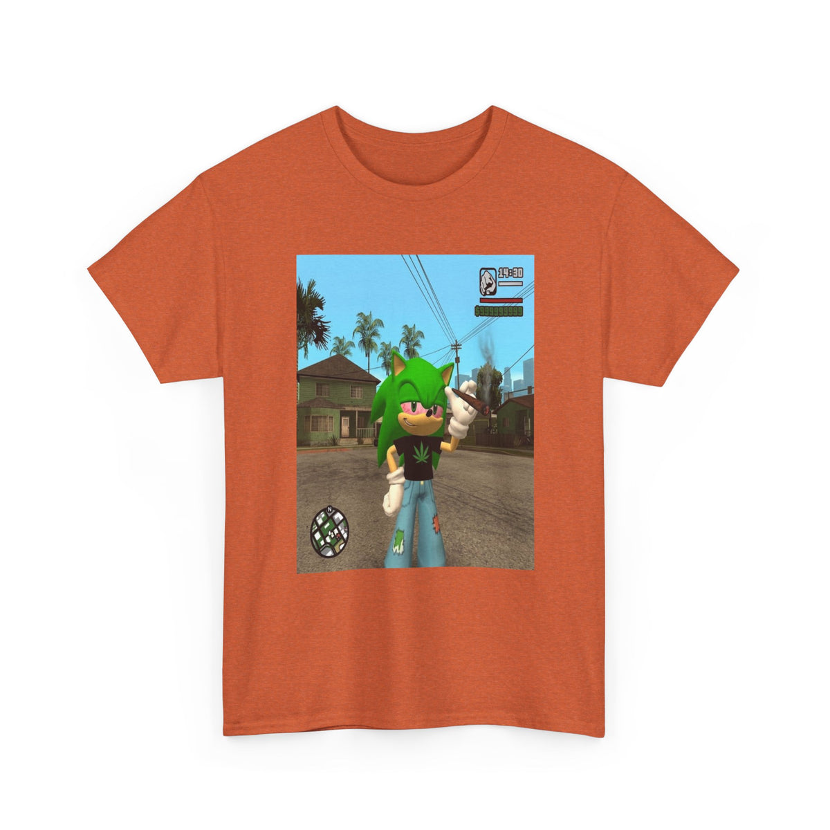 Chill Green Hedgehog Smoking Blunt Tee