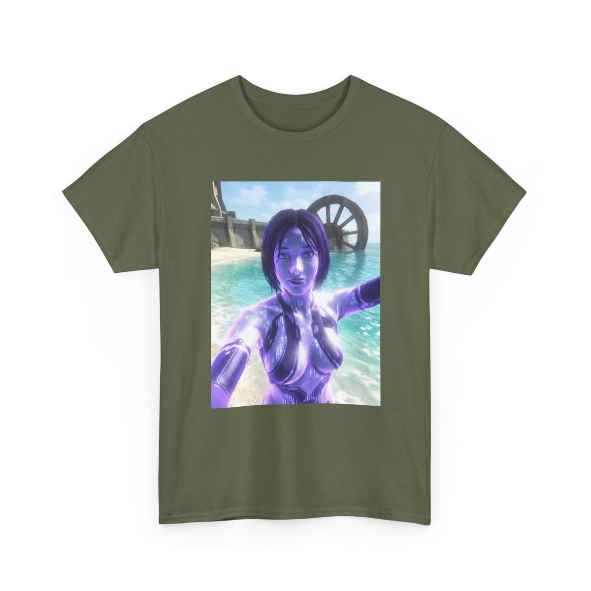 Holographic AI Taking Beach Selfie Tee