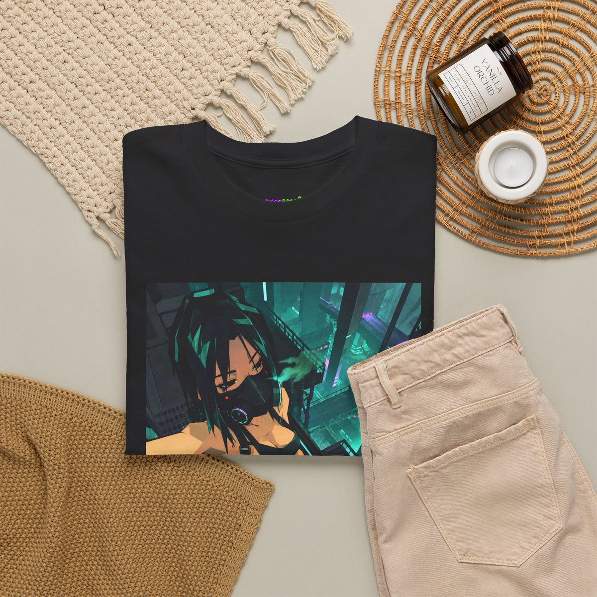 Midnight Ember Leaf Graphic Tee