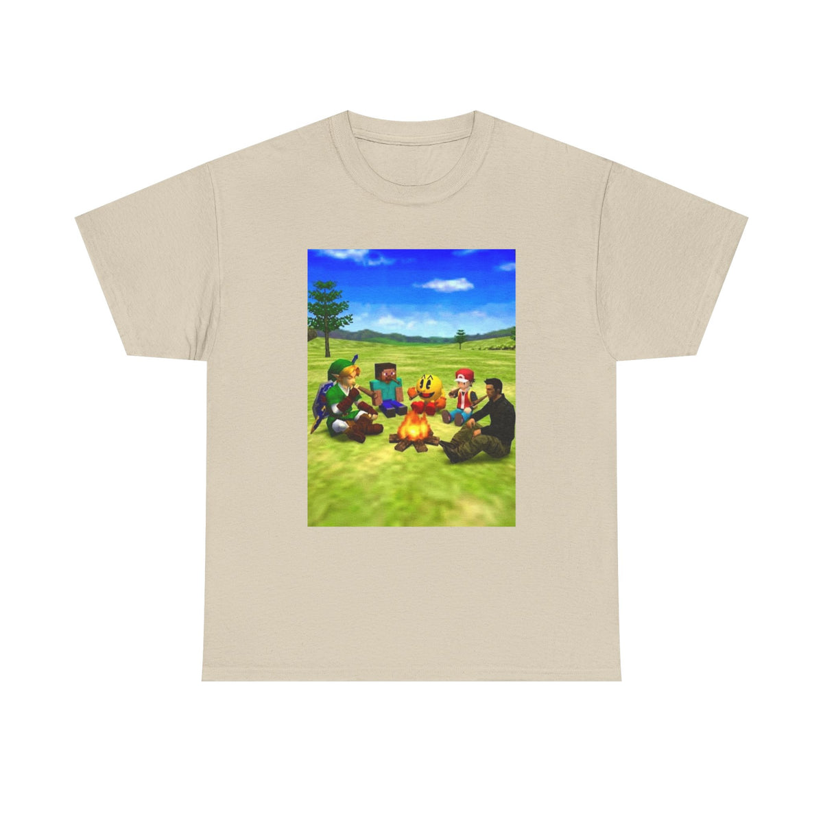Iconic Gamers Smoking Around Campfire