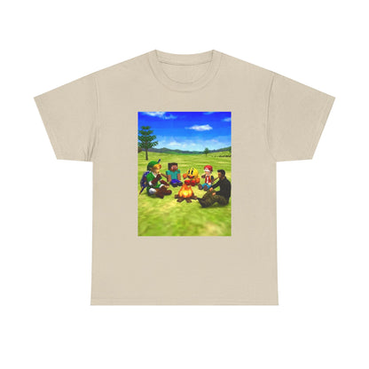 Iconic Gamers Smoking Around Campfire