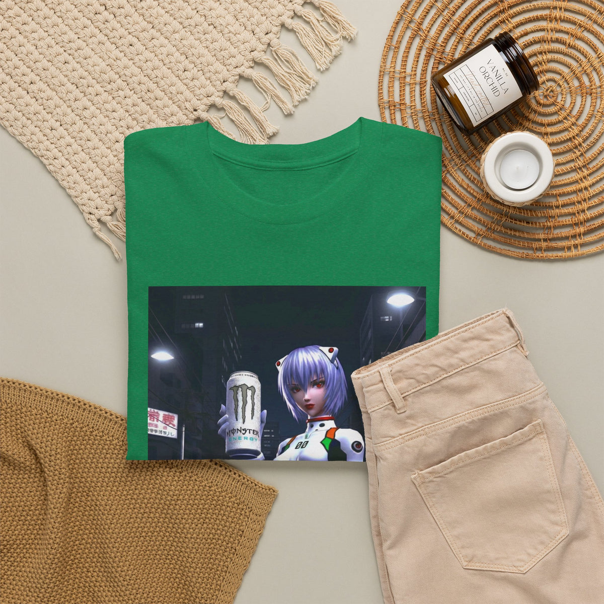 Rei Ayanami Holds Monster Energy In City