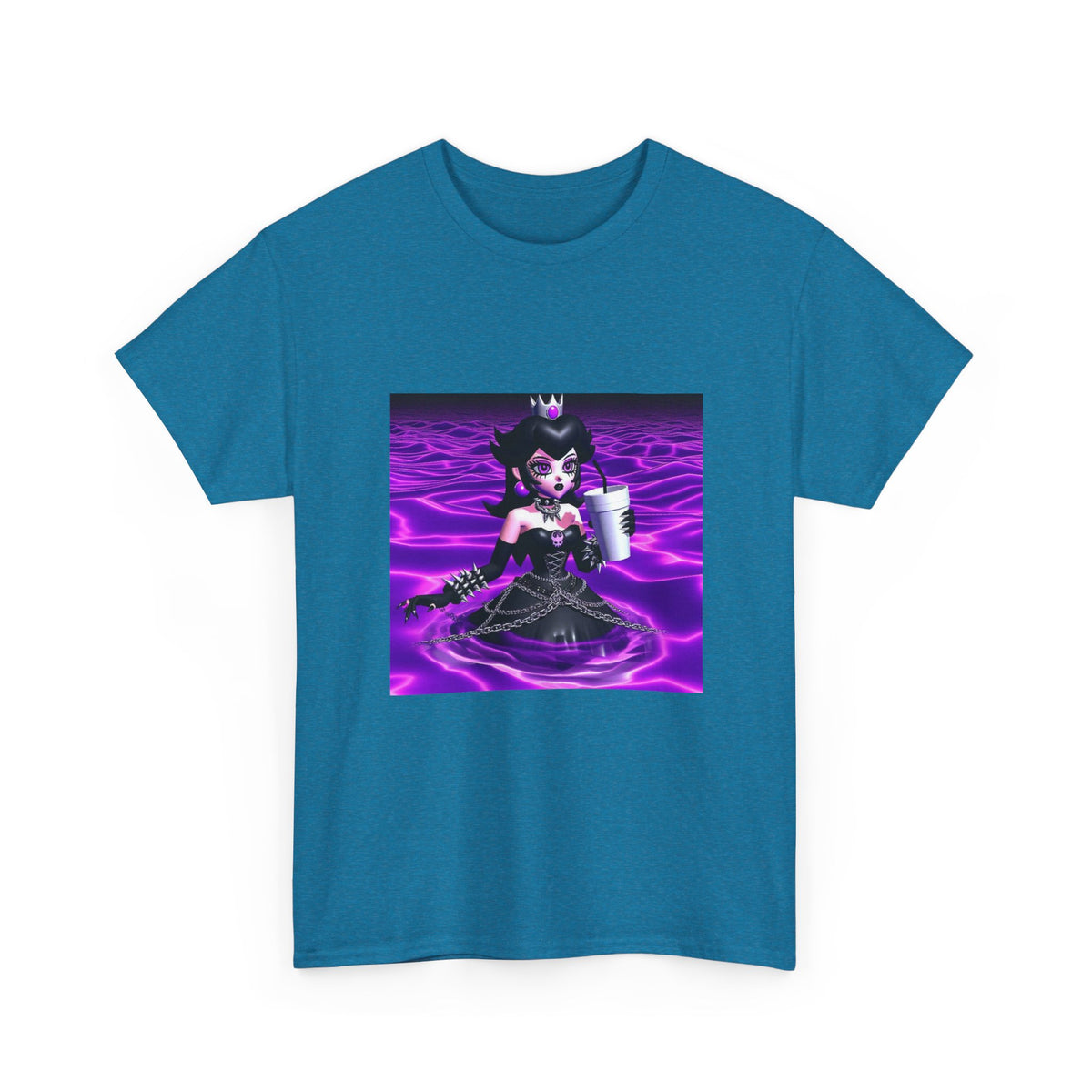 Goth Peach Wading In Purple Waves