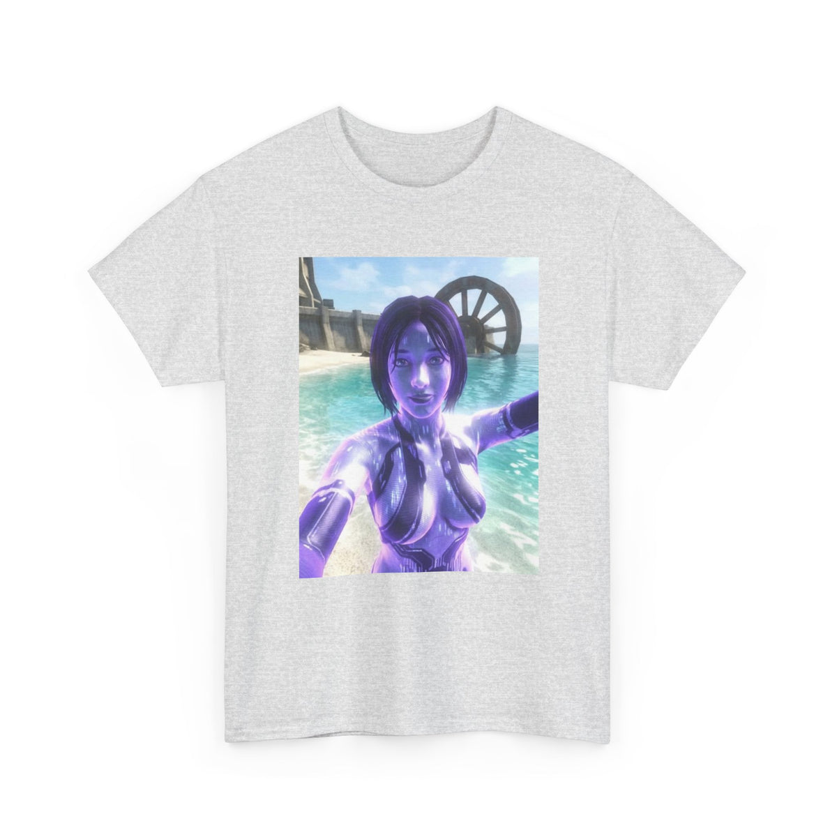 Holographic AI Taking Beach Selfie Tee