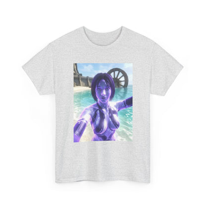 Holographic AI Taking Beach Selfie Tee