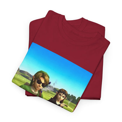 Link and Zelda Smoking Cigars In A Field
