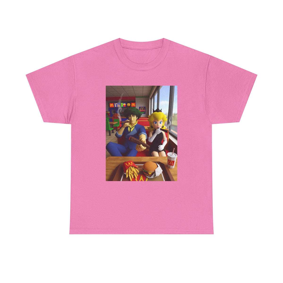 Spike and Peach Smoking Fast Food Tee