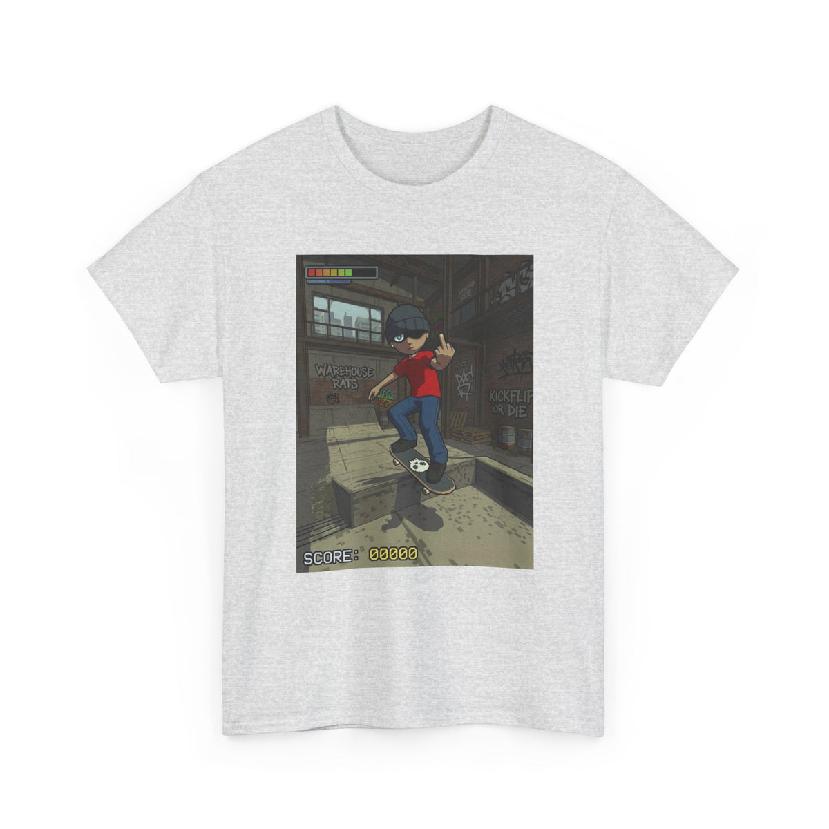Rebellious Skater Flips Off Warehouse Scene