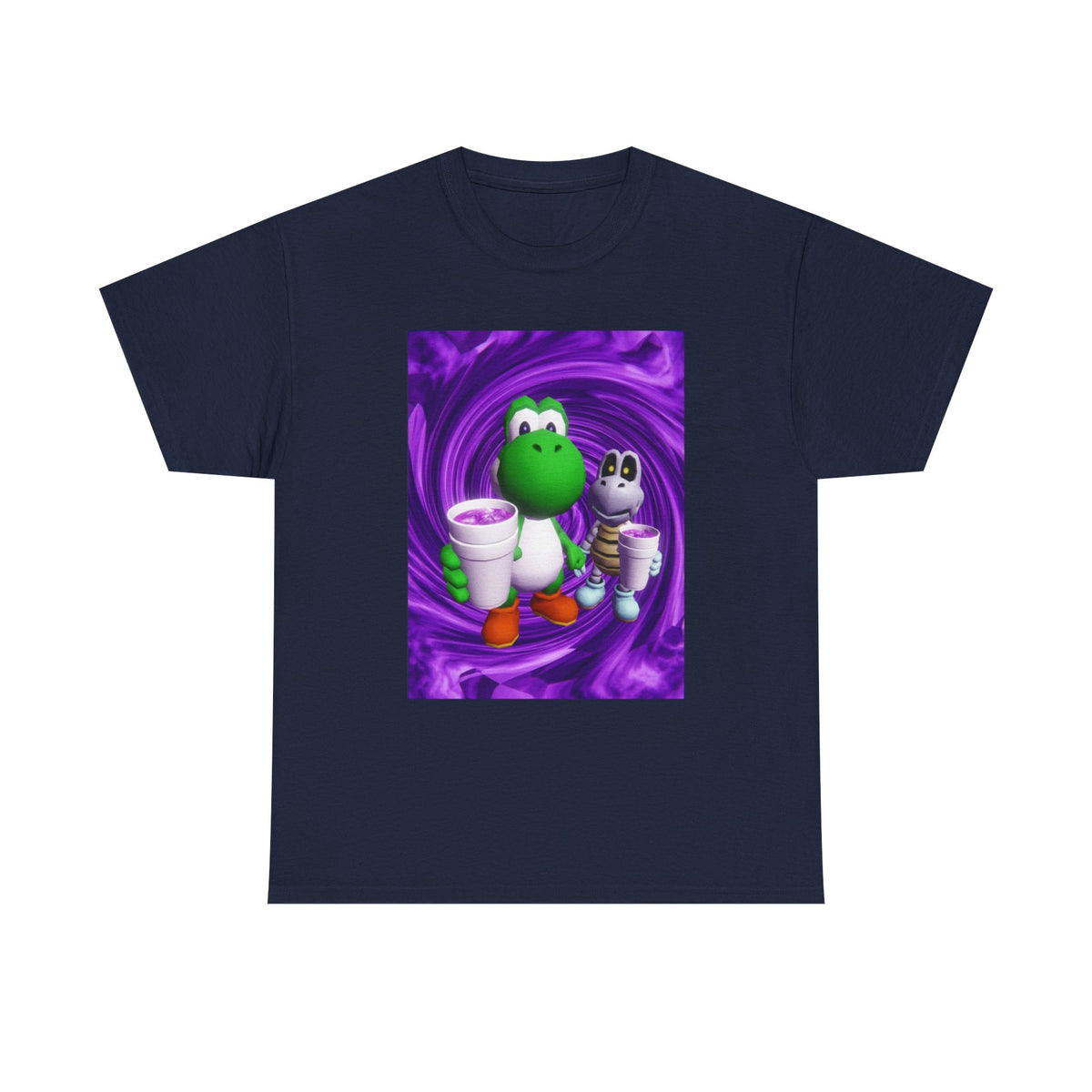 Yoshi And Dry Bones Sipping Purple Tee