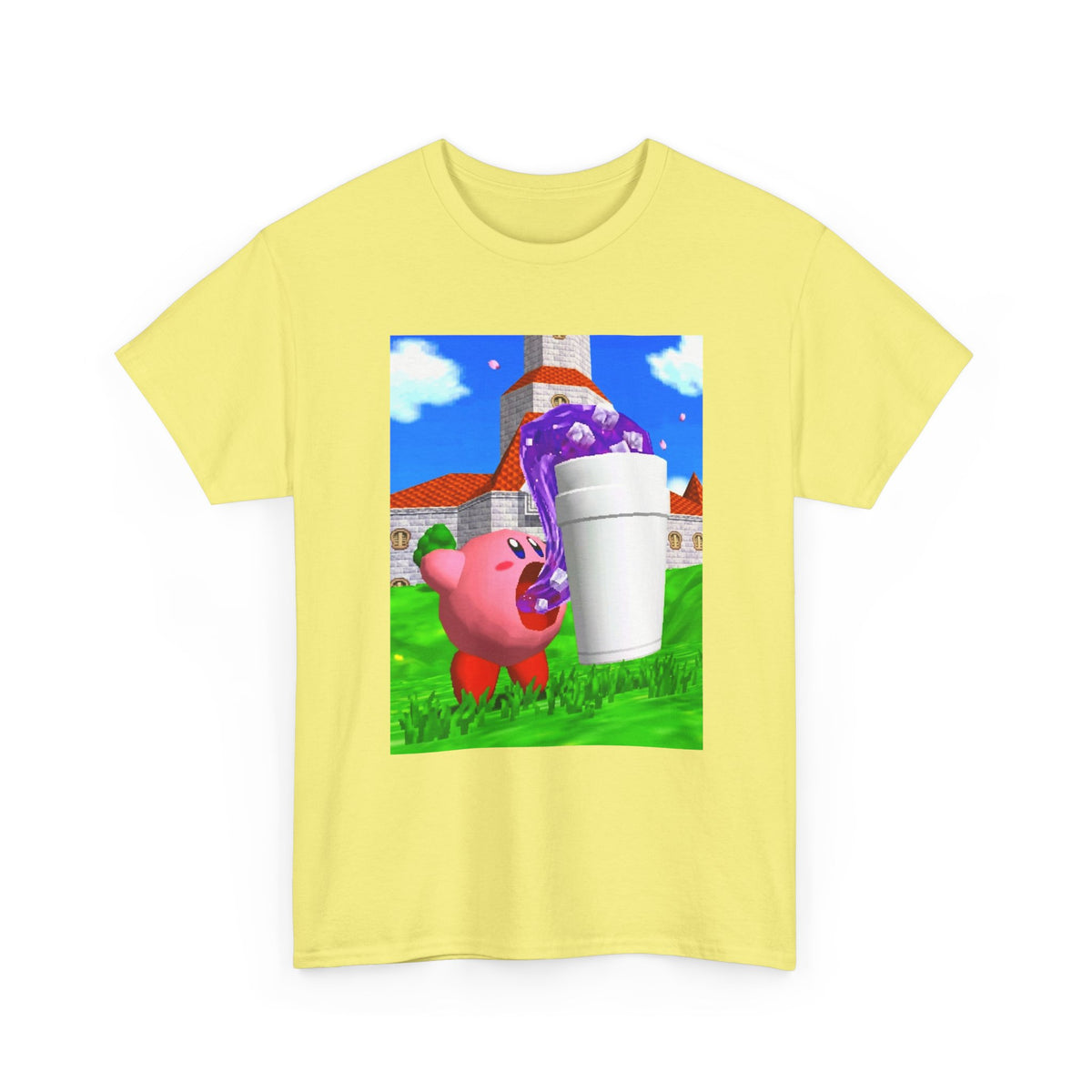Kirby Sipping Lean In Mushroom Kingdom Tee