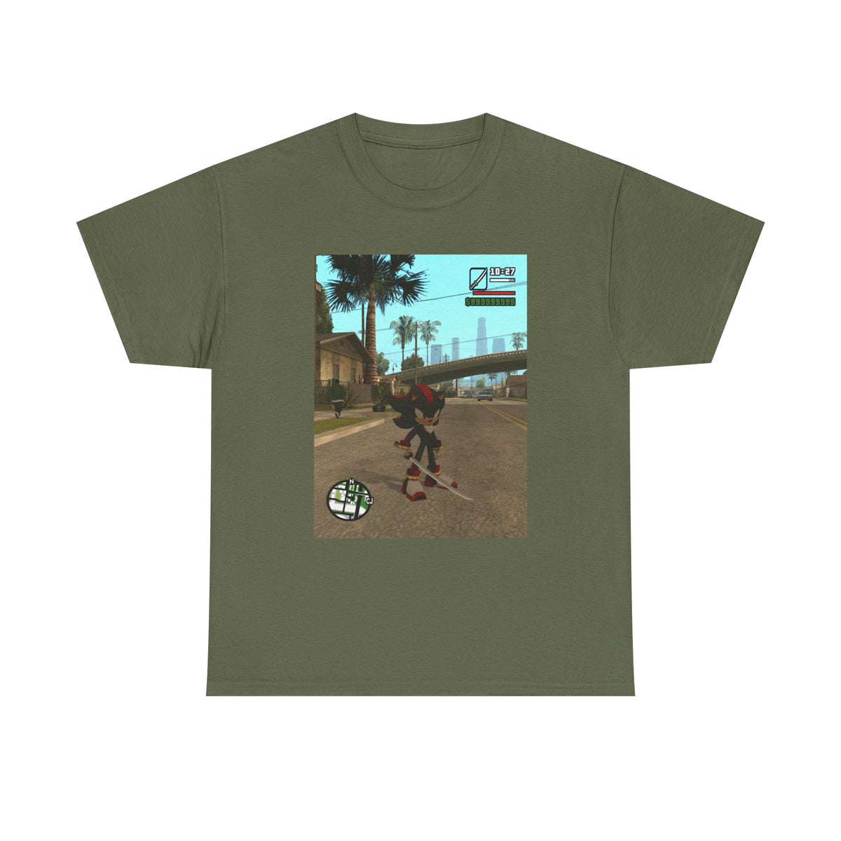 Shadow The Hedgehog Katana Wielding in Grove Street Tee