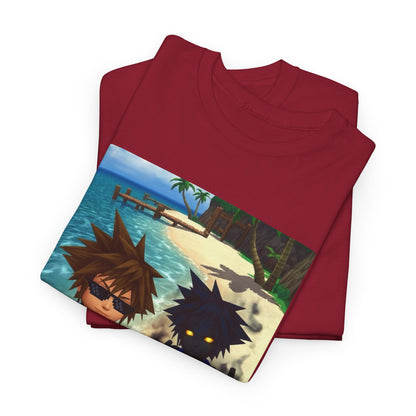 Sora And Dark Form Flipping Off At The Beach