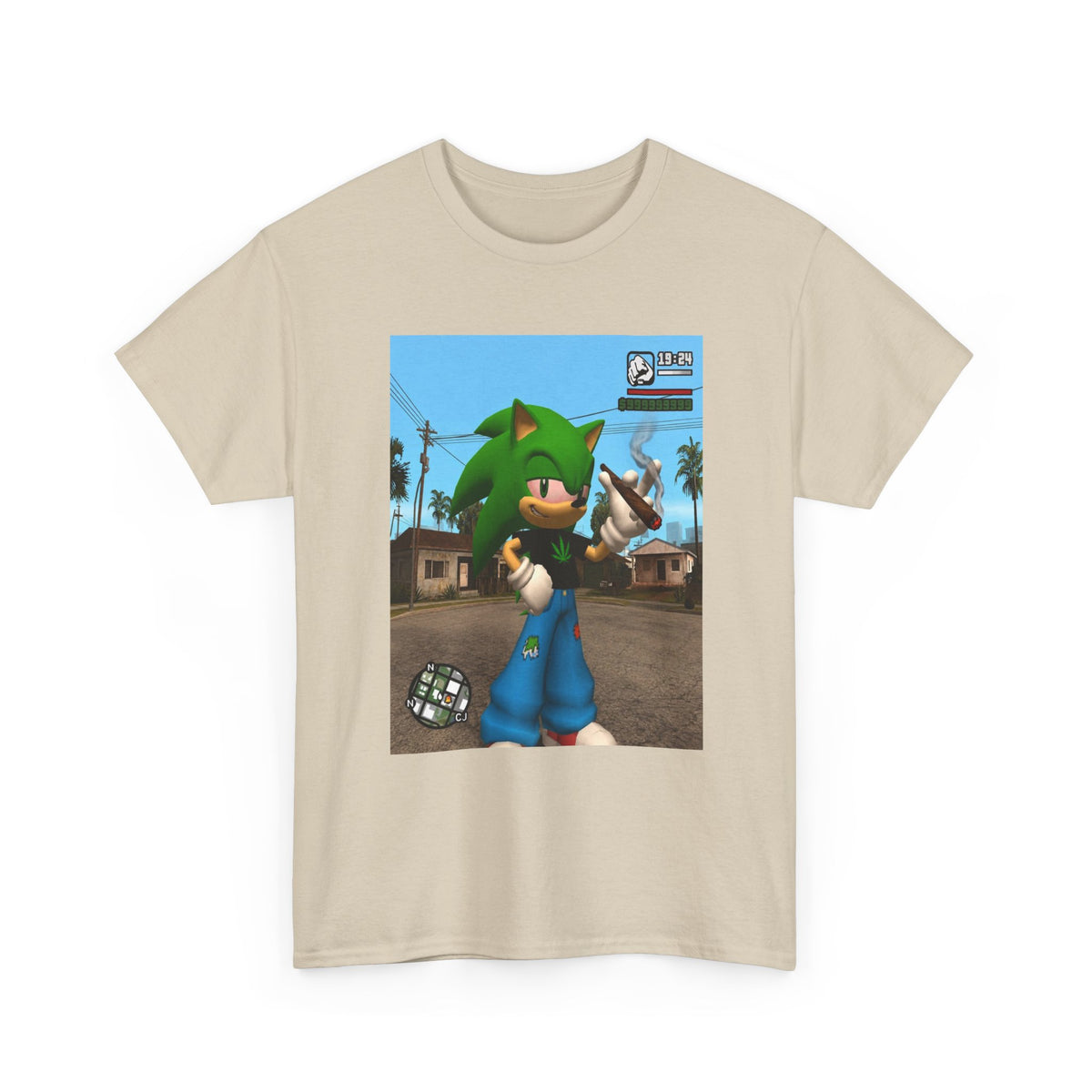Green Hedgehog Blazin' In San Andreas Tee