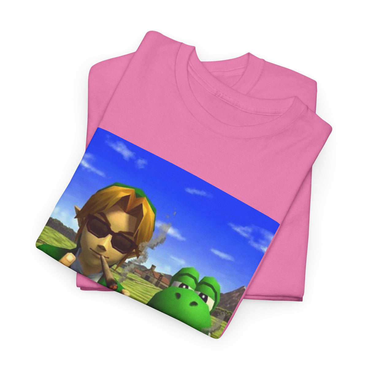 Link And Yoshi Flipping Off The World Tee