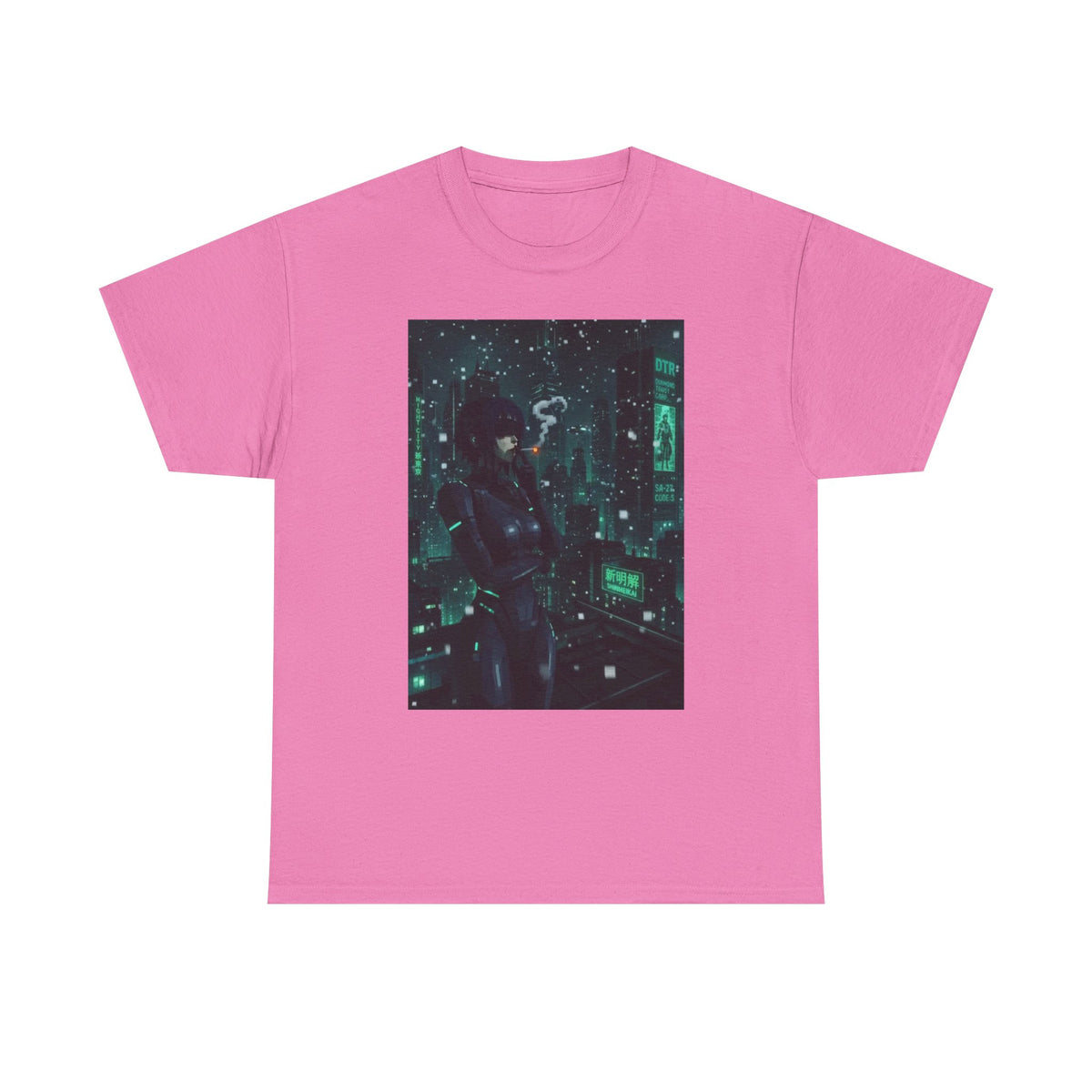Cyberpunk Smoker In Neo-Tokyo Tee