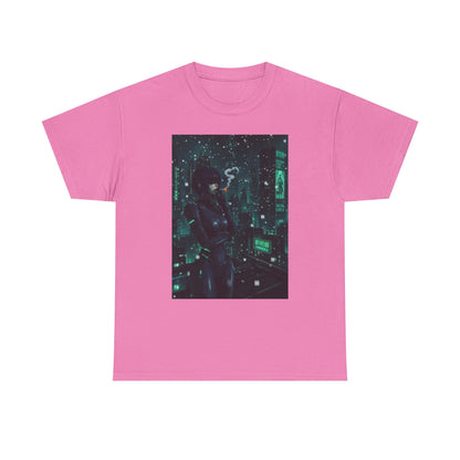 Cyberpunk Smoker In Neo-Tokyo Tee