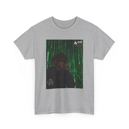 Anime Character Smoking Cigar In Matrix Tee