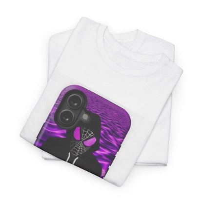Pixelated Web-Slinger Holding Purple Drink Tee