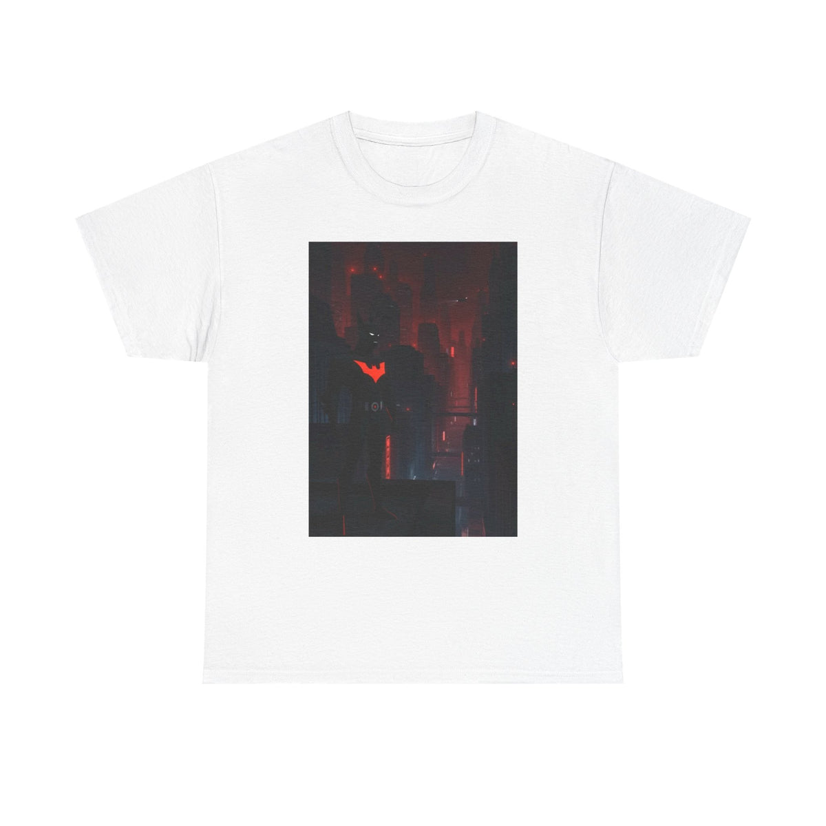 Cyberpunk Bat Hero In Neon City Tee