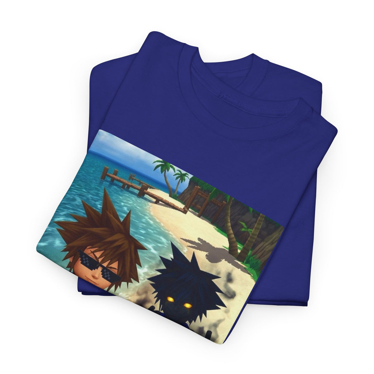 Sora And Dark Form Flipping Off At The Beach