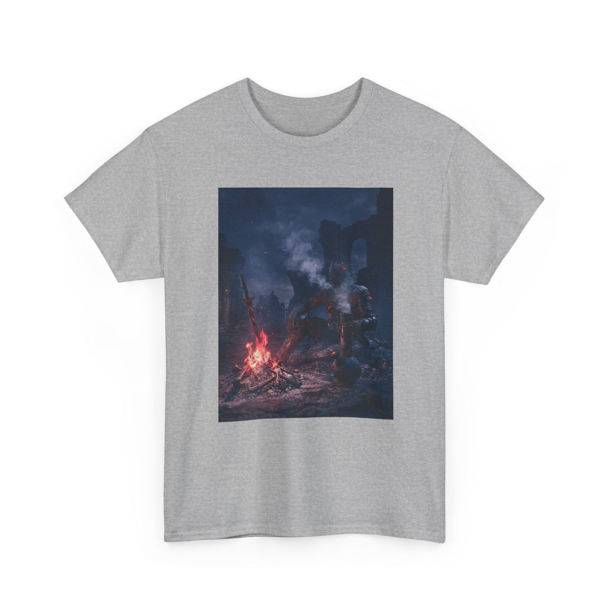 Ashen One Rests By Bonfire With Bong