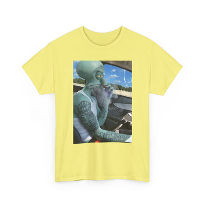 Tattooed Squidward Smoking Joint In Car