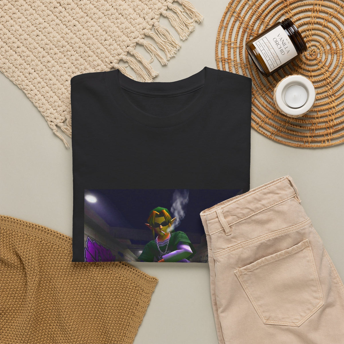 Stoner Link Skateboarding In Graffiti Alley Tee