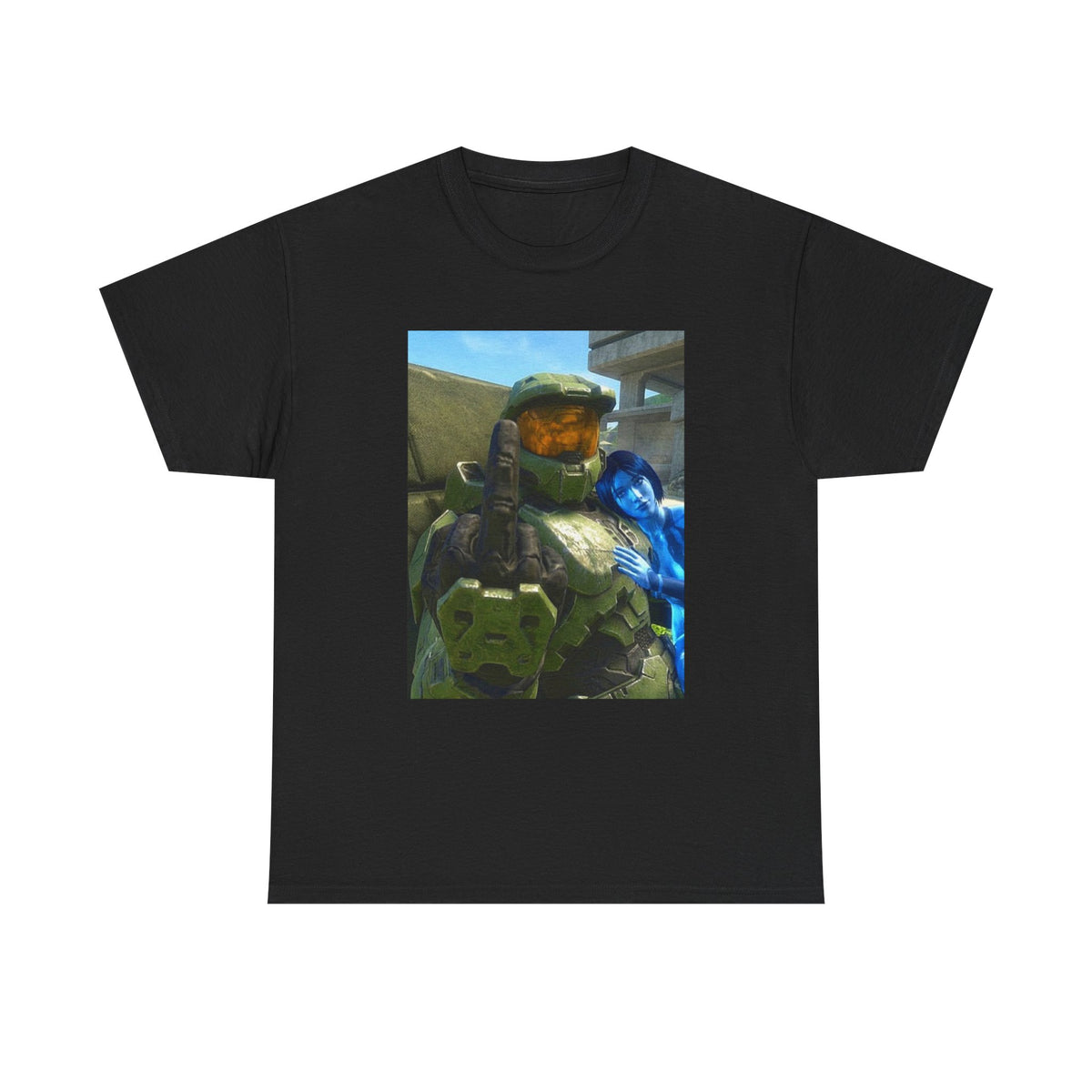 Chief & Cortana Flipping The Bird Tee