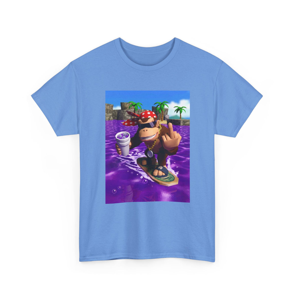 Diddy Kong Surfing Purple Lean Flipping Off Tee