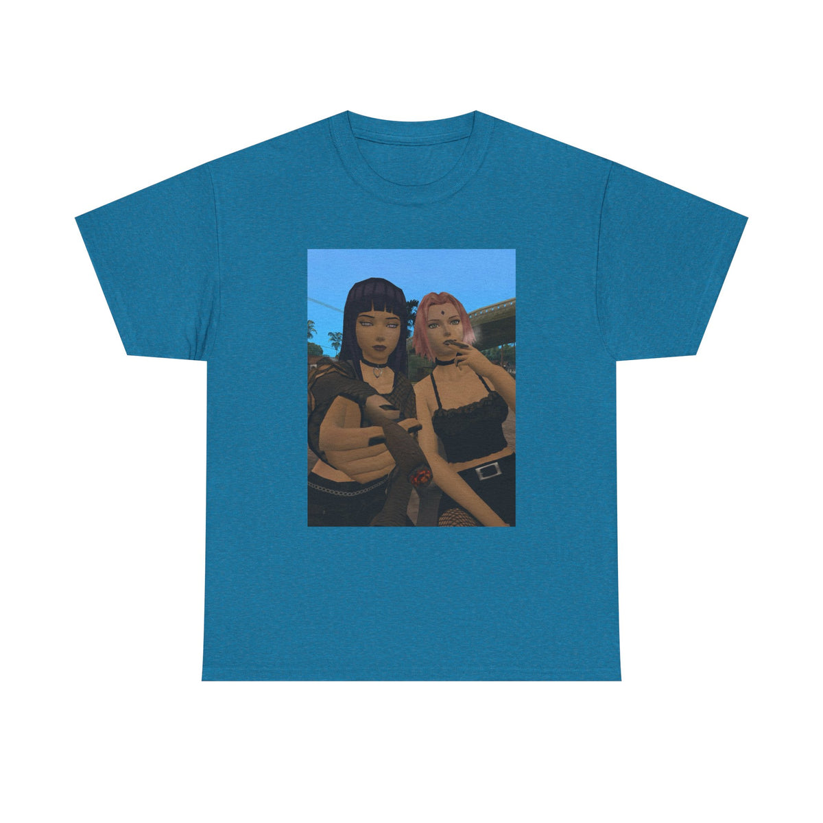 Goth Gamer Girls Sharing A Blunt Tee