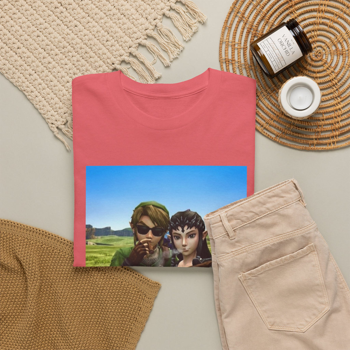 Link And Zelda Smoking Cigars Tee