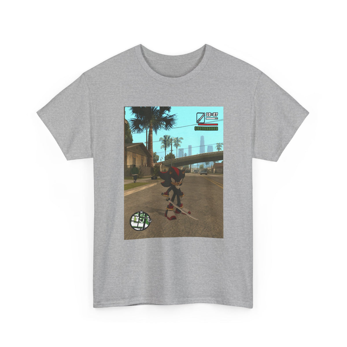 Shadow The Hedgehog Katana Wielding in Grove Street Tee