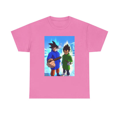 Goku And Vegeta Smoking In Snowy Scene Tee