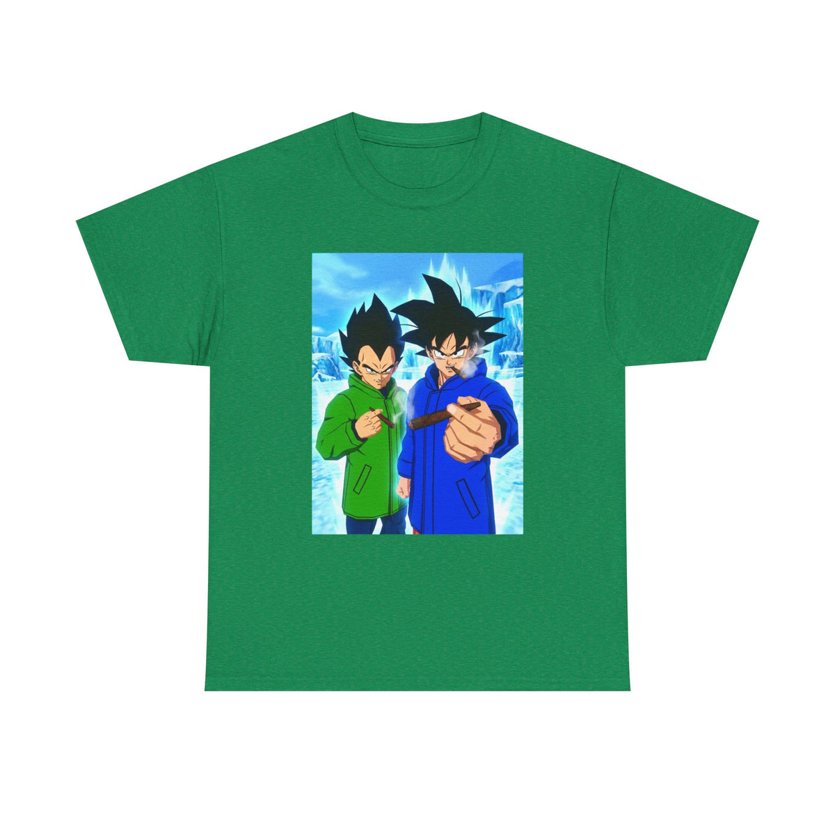 Goku and Vegeta Chilling, Smoking Blunts Tee