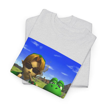 Link And Yoshi Flipping Off The World Tee