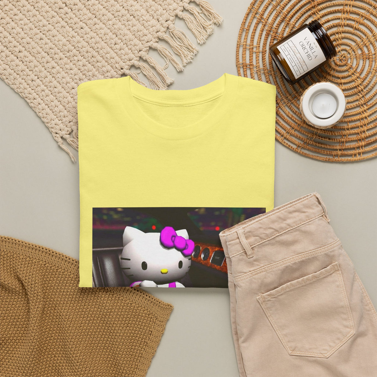 Hello Kitty Pouring Lean In Car Tee