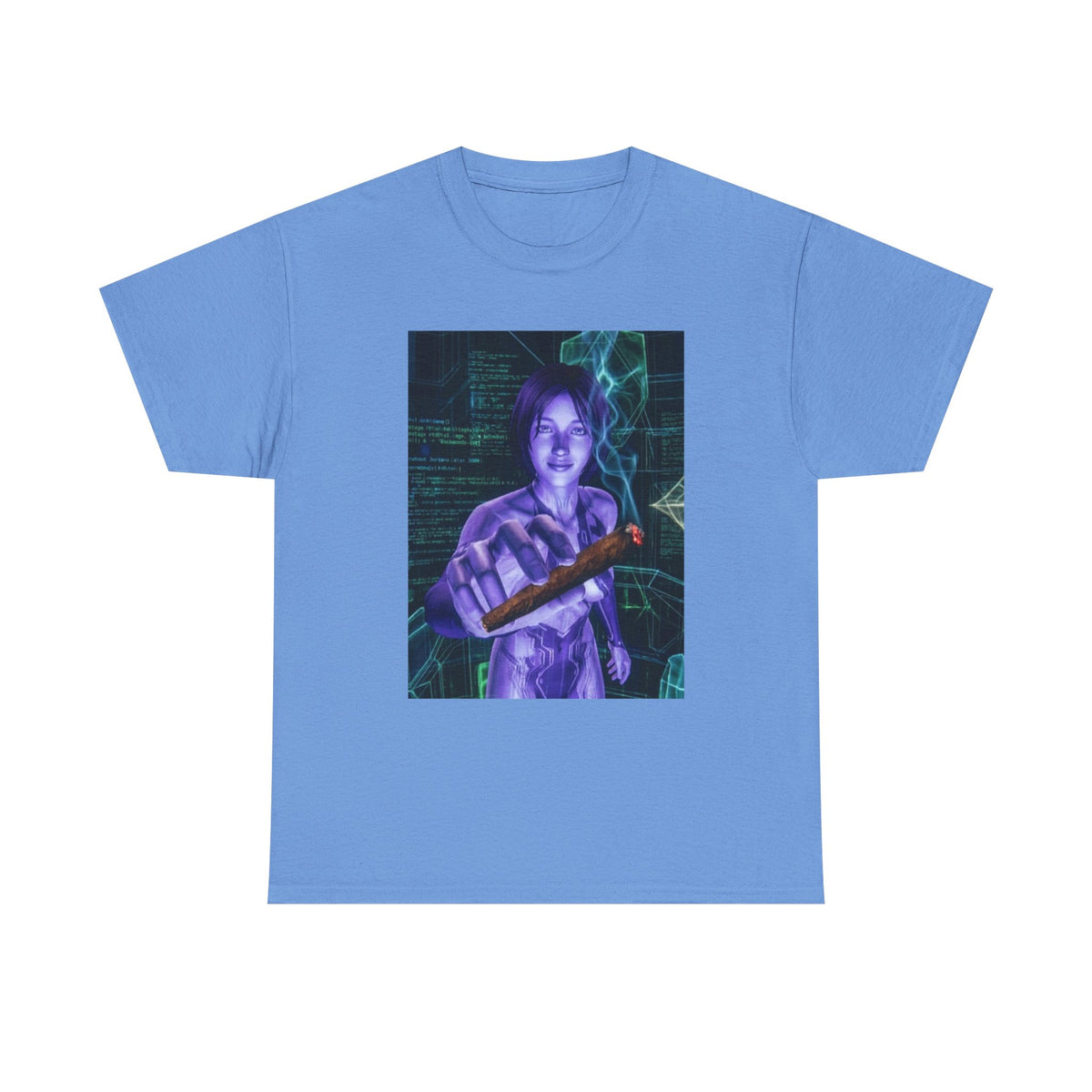 AI Cyber Girl Offering Blunt Tee