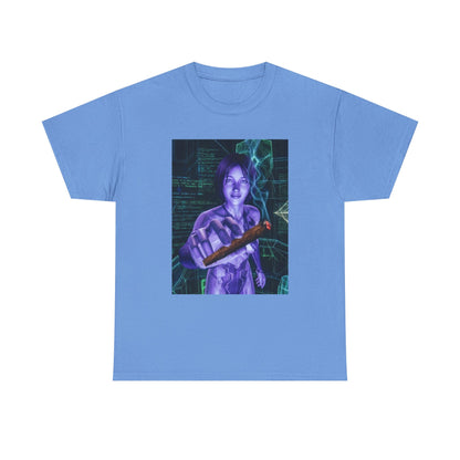 AI Cyber Girl Offering Blunt Tee