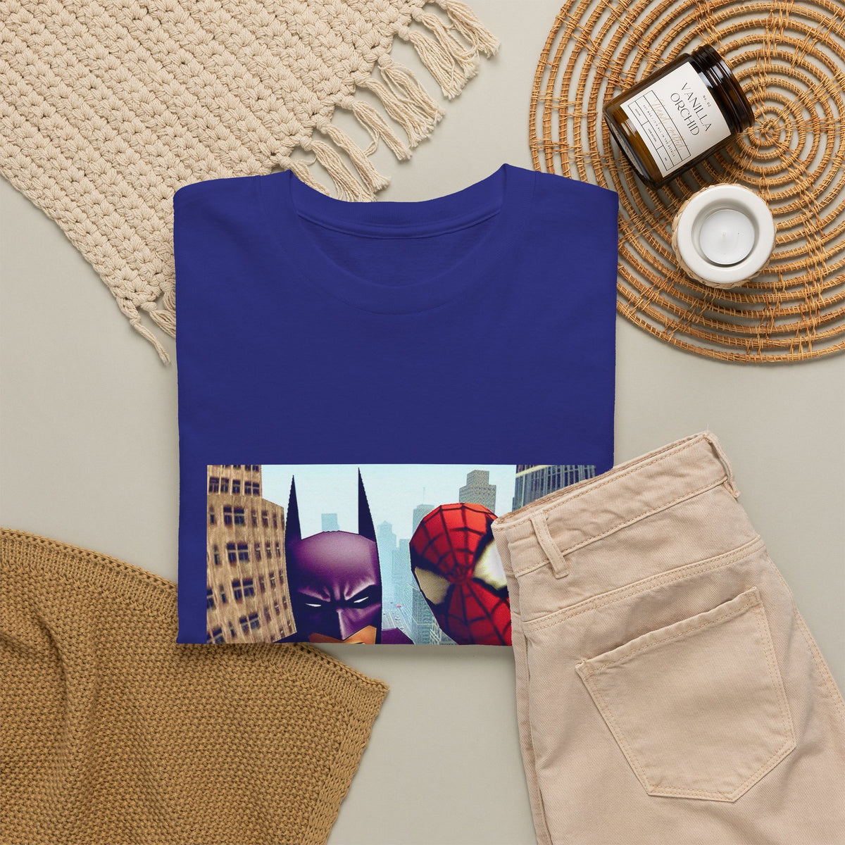 Batman Smoking, Spidey With Stacks Tee