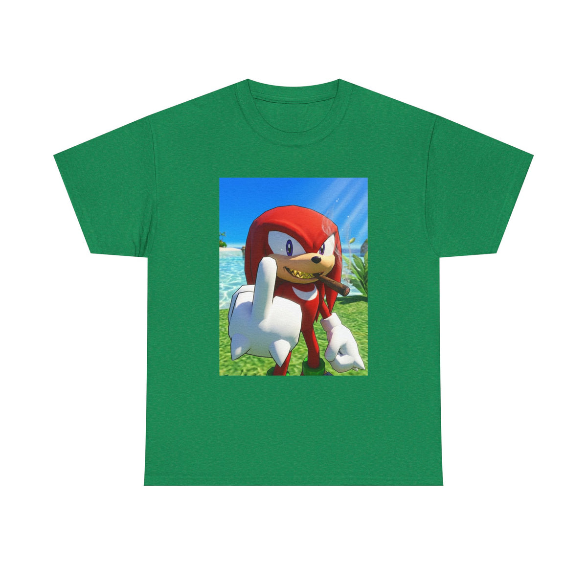 Knuckles Smoking Cigar On Tropical Beach