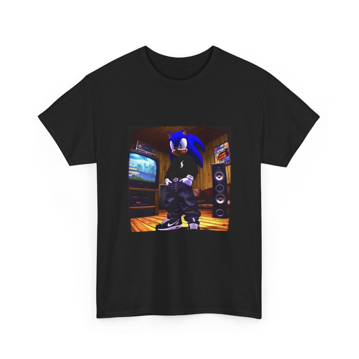 Sonic Drip Posing In A Retro Room