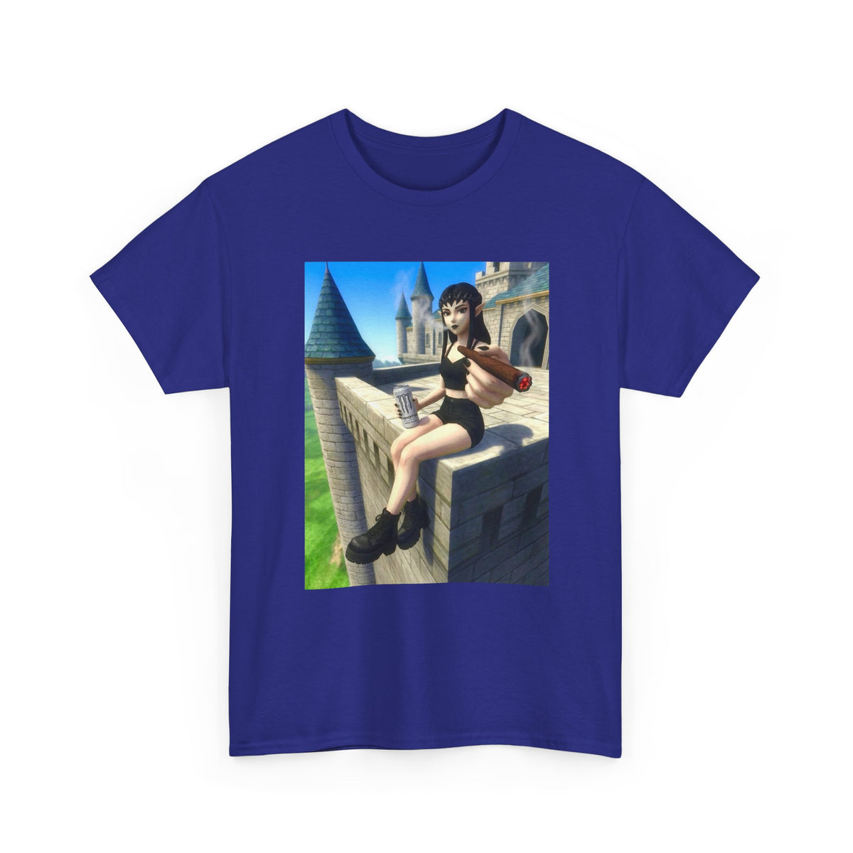 Elf Babe Chilling With Cigar And Drink Tee