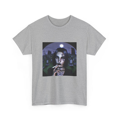 Goth Queen Smoking In Cemetery Moonlight Tee