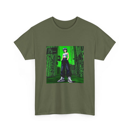 Anime Girl In Matrix Code City
