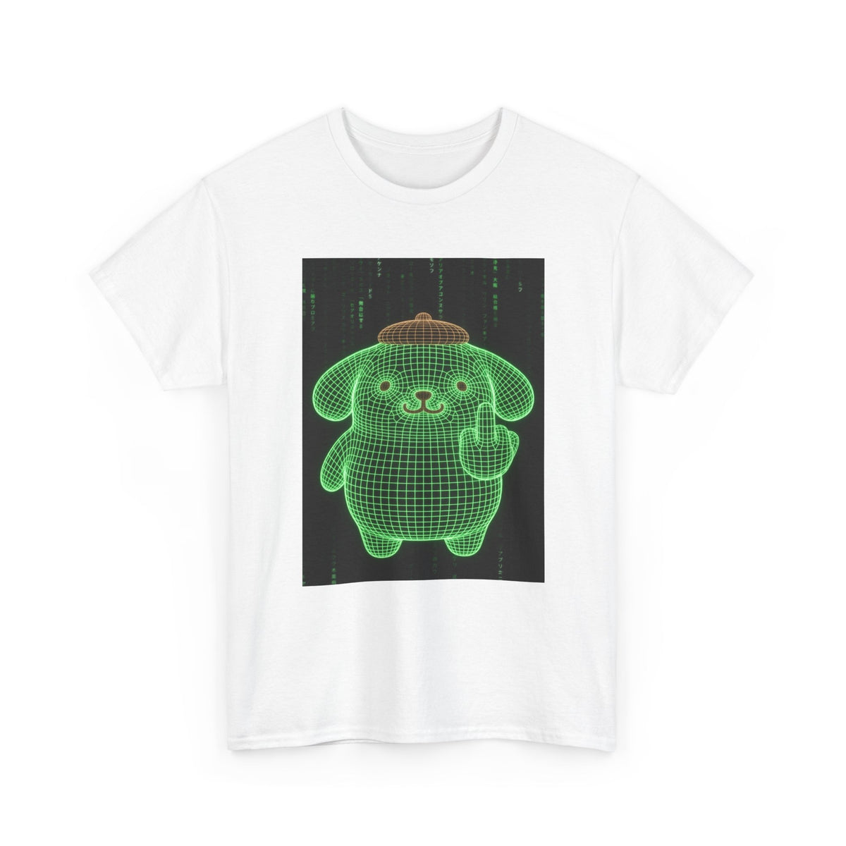 Wireframe Puppy Flipping The Bird